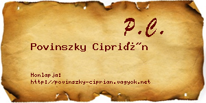 Povinszky Ciprián névjegykártya